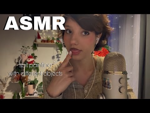 ASMR || spit painting with different objects 🎨