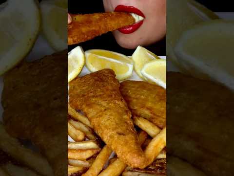 FISH AND CHIPS DRENCHED IN SAUCE #asmr #seafood #shorts