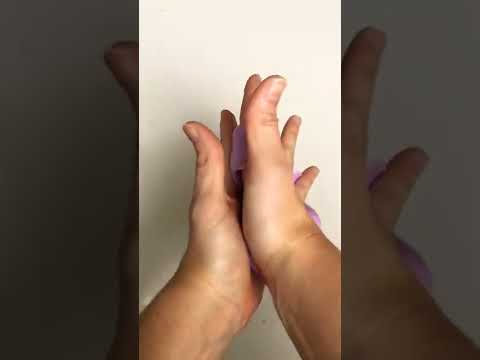 ASMR 😮 my pudding looks weird 😱 slime slaps hands purple satisfying sounds tingles #shorts