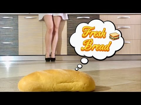 High Heels Crushing Food: Pea vs. Bread! Oddly Satisfying ASMR