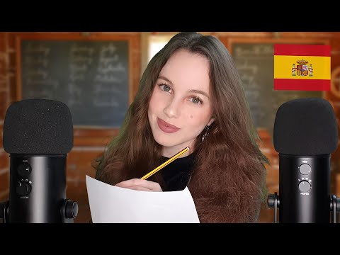 ASMR Spanish Teacher Profesora de español (ENGLISH SUBTITLES) Binaural Roleplay