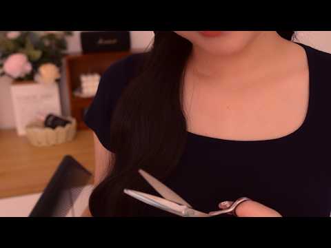 ASMR | Cắt tóc tại nhà ngày mưa 💇🏻‍♀️ âm thanh kéo và tỉa chân mày giúp cậu ngủ say
