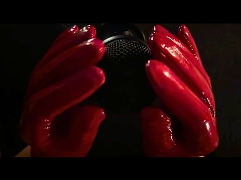 Red Leather Gloves ASMR | Soft Crinkles at Night