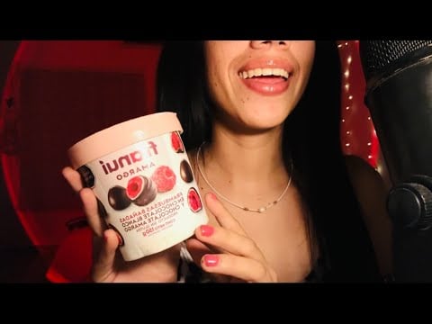 ASMR comiendo frambuesas cubiertas de chocolate 🫦 