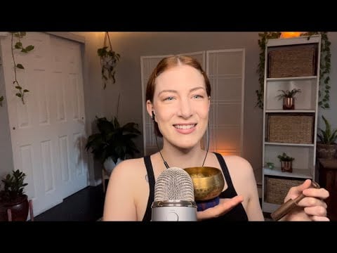 Asmr singing bowls dings and bums for calming anxiety #shorts