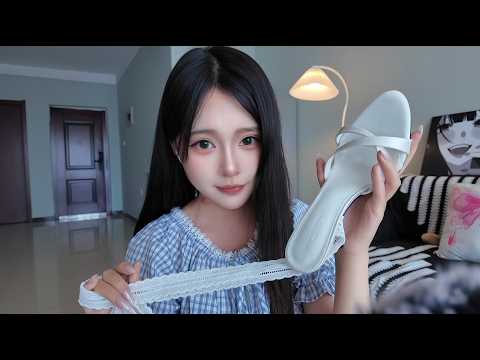 【ASMR助眠】轻语介绍多双绑带高跟鞋｜刮鞋底｜敲击｜走路音｜佩戴耳机秒睡