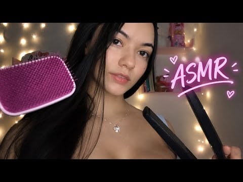 🎀 ASMR FAZENDO CHAPINHA 💗✨             Sons Relaxantes para Dormir | Hair Straightening ASMR