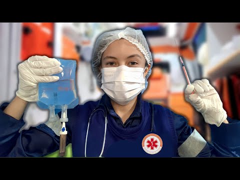 ASMR ROLEPLAY SOCORRISTA SAMU |Sons de Líquidos, Escrita, Luva