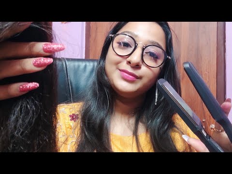 ASMR Brushing Your Hair and Straightening With Hair Straightener || @asmranannya #asmr