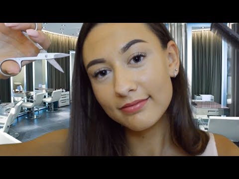 [ASMR] Haircut Roleplay | Hair Brushing, Shampoo Sounds & Scalp Massage ~ (Softly Spoken)