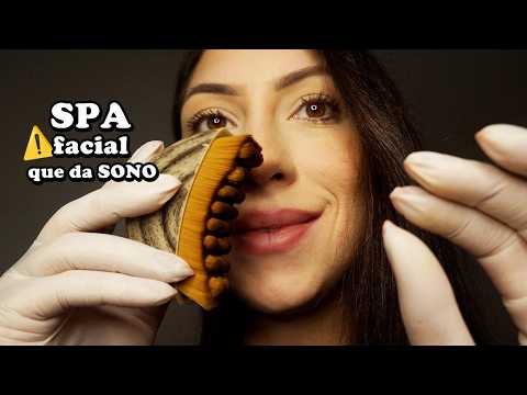 ASMR seu SPA antes de dormir (skincare, massagem facial, atenção pessoal)