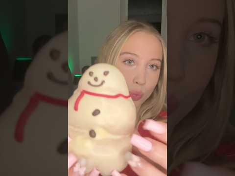 krispy kreme’s christmas doughnuts asmr eating review #donutasmr