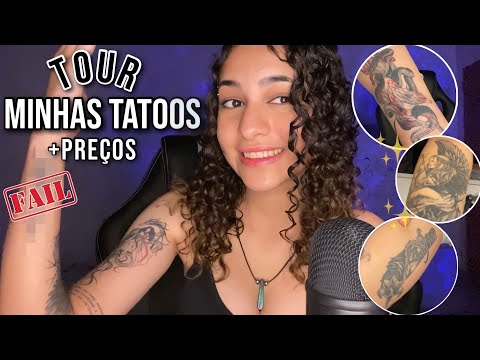 ASMR | TOUR PELAS MINHAS TATUAGENS ✨ + preços e significados!