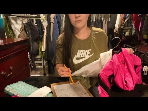 ASMR Clothing Store Employee Training (fabric sounds, hanger clicking, writing, typing, scanning)