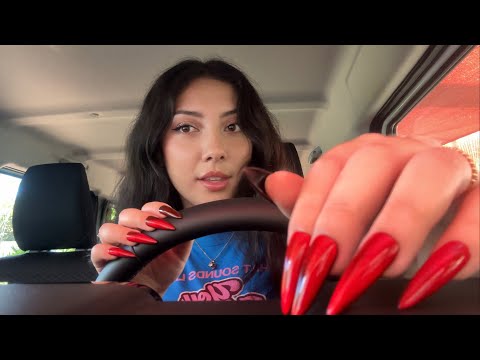 ASMR in the car (tapping and scratching)