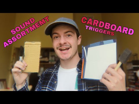 [ASMR] Sound Assortment: Cardboard | No Talking | Cardboard Tapping, Scratching, Cutting & Drawing