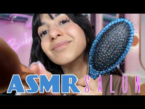 Whispered ASMR Salon Roleplay ✂️ Fast Hair Trim + Makeup