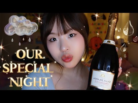 ASMR Girlfriend Celebrates YOU with Sweet Muah Kisses 💋🌧️ Love & Rainy Night Ambience