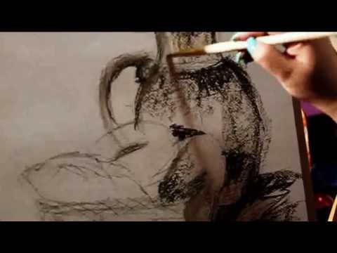 ●ASMR●АСМР● CHARCOAL DRAWING ● РИСОВАНИЕ УГЛЁМ