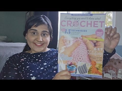 Magazine Page Turning ASMR , Paper Sounds, Whispering : Crochet Magazine