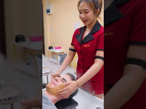 ASMR: Insane Thai Barbershop Full Service Massage with Facial #shorts