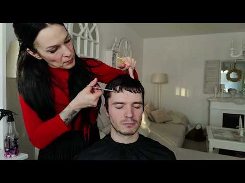 Hairdresser Real Haircut & Lifelike Sounds (ASMR Roleplay)