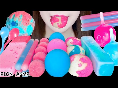 【ASMR】PINK&BLUE ICECREAM PARTY*BASKIN-ROBBINS,SHERBET*MUKBANG 먹방 食べる音 EATING SOUNDS NO TALKING