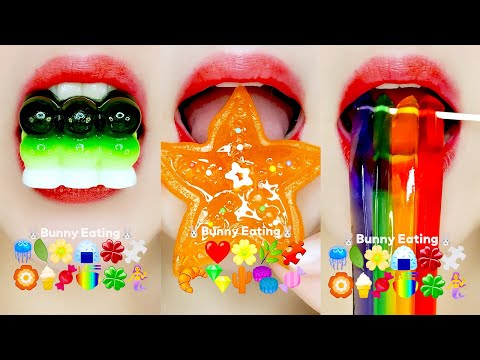 Emoji Food Challenge 수면유도 이모지 입술 먹방 Satisfying Eating Sounds [ASMR MUKBANG]