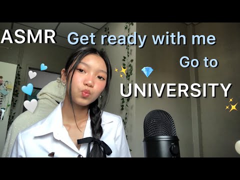 ASMR|Get Ready With Me Go To✨UNIVERSITY✨~asmr elle~