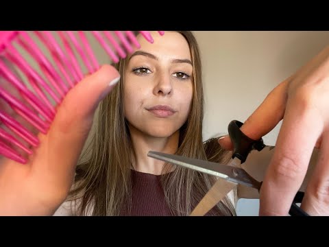 ASMR Fast and Chaotic Hairstylist 💇‍♀️ ASMR Hair Cut