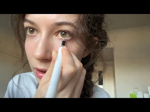 ASMR doing my makeup / soft spoken chat