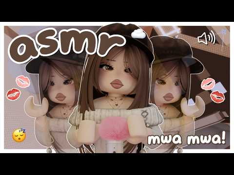 (roblox asmr 🌙) MWA ᵐʷᵃ ᵐʷᵃ 💋 echoed fluffy mic kisses!