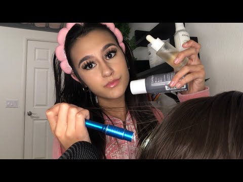 ASMR your friend checks for lice and styles your hair in class! (lots of hair sounds) 🤫