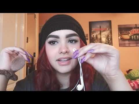 ASMR ~ Mouth sounds, mic brushing, & face brushing!