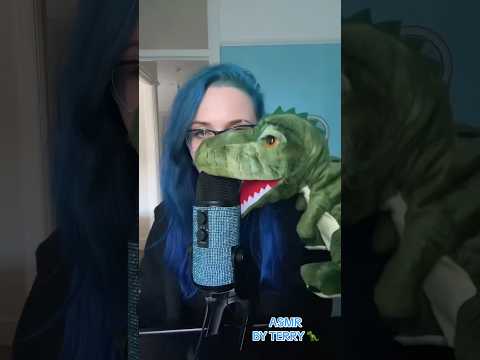 TERRY DOES ASMR 🦖 #asmr #asmrdinosaur #shorts #asmrhandpuppets