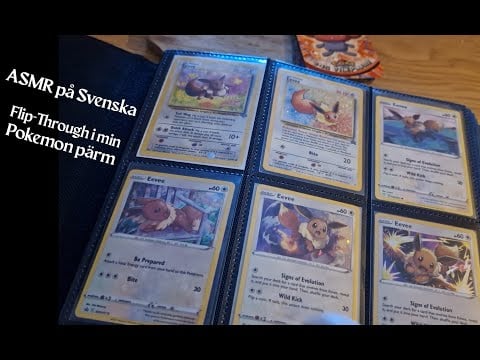 ASMR på Svenska - Flip-Through i min pokemon pärm