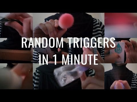 ASMR | 10 Random Triggers in 1 Minute (Plucking, Brushing, Touching, Spraying)