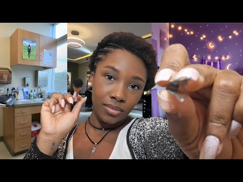 ASMR 3 EM UM/NERVOS CRANIANOS/CABELEIREIRA/MAQUIADORA/ROLEPLAY(sons em camada com sussurros)