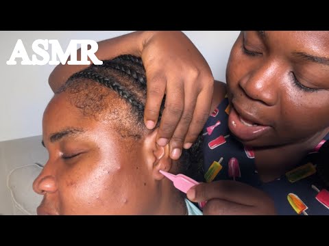 ASMR✨Gentle ear cleaning on sister plus whispers