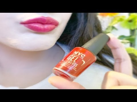 ASMR Kissing Sounds - Whispering & Painting My Nails Red 💅🏻💖