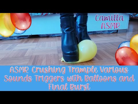 ASMR Crushing Trample Various Sounds Triggers with Balloons and Final Burst