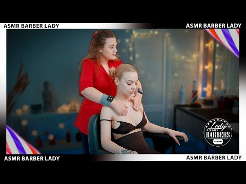 💈 ASMR Massage of Neck, Shoulders by Barber Lady Elle