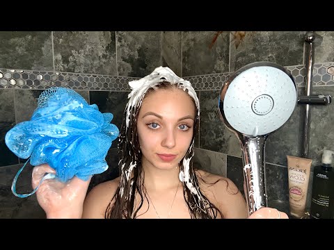 ASMR || Hair Shampooing and Natural Shower Sounds!