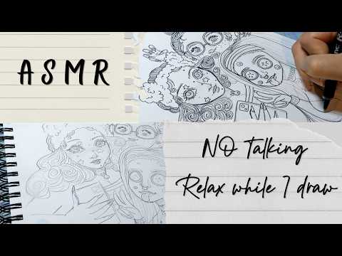 ASMR Girls Night Drawing ASMR No Talking