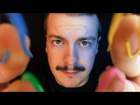 [ASMR] Tapping on Your Face with Colored Paperclips on My Fingers | Lens Tapping | Visual ASMR