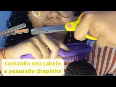 ASMR ROLEPLAY- Cabeleireira cortando e fazendo chapinha em você