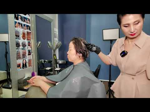 Korean hair salon ASMR (Visual and auditory activation) Digital setting perm Baby perm~