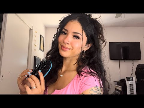 ASMR | whispering relax while brushing your hair 💆‍♀️