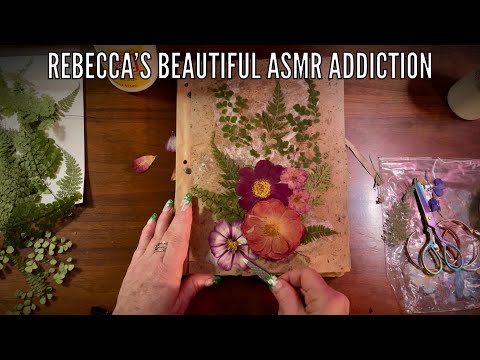 ASMR Rustic Journal with Dried Flowers! (Whispered version) Delicate crinkles and beautiful crafts~