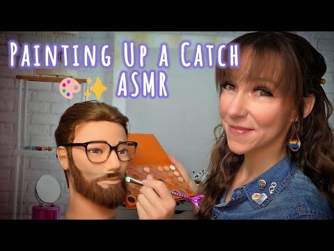 🎨 Painting Up a Catch | Cozy Makeup ASMR 🌈 Glitter, Hair Clips & Gentle Vibes (Bob Ross inspired)